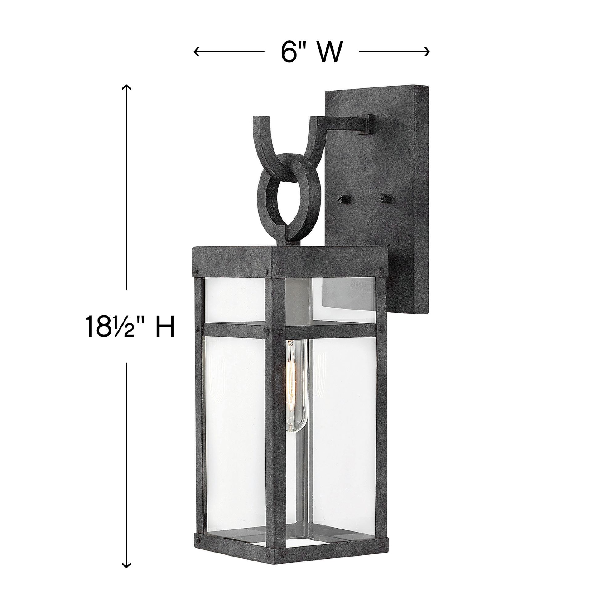Image 4 Hinkley Outdoor Porter Medium LED Wall Mount Lantern 18.5" Aged Zinc more views