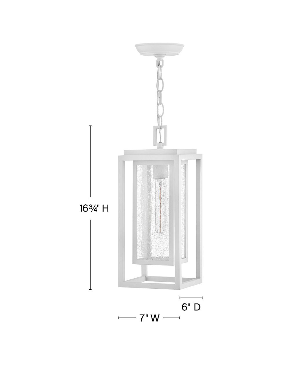 Image 3 Hinkley Outdoor Republic Medium Hanging Lantern 16.75" Textured White more views