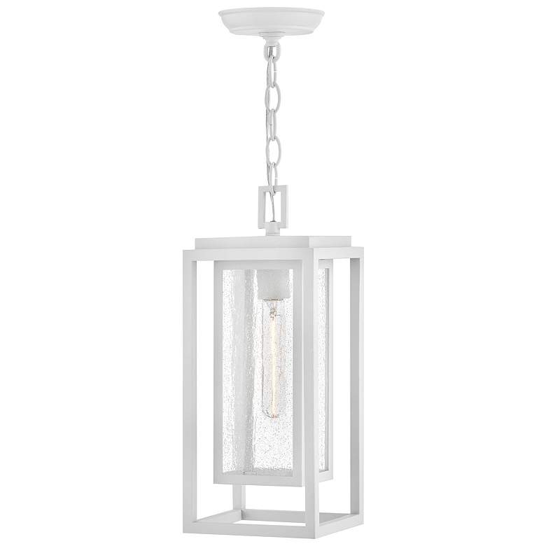 Image 1 Hinkley Outdoor Republic Medium Hanging Lantern Textured White