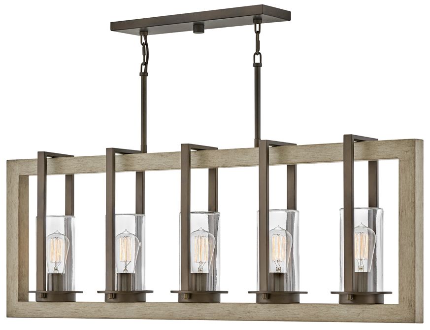 Hinkley Outdoor Riverwood Medium Five Light Linear 42" Warm Bronze