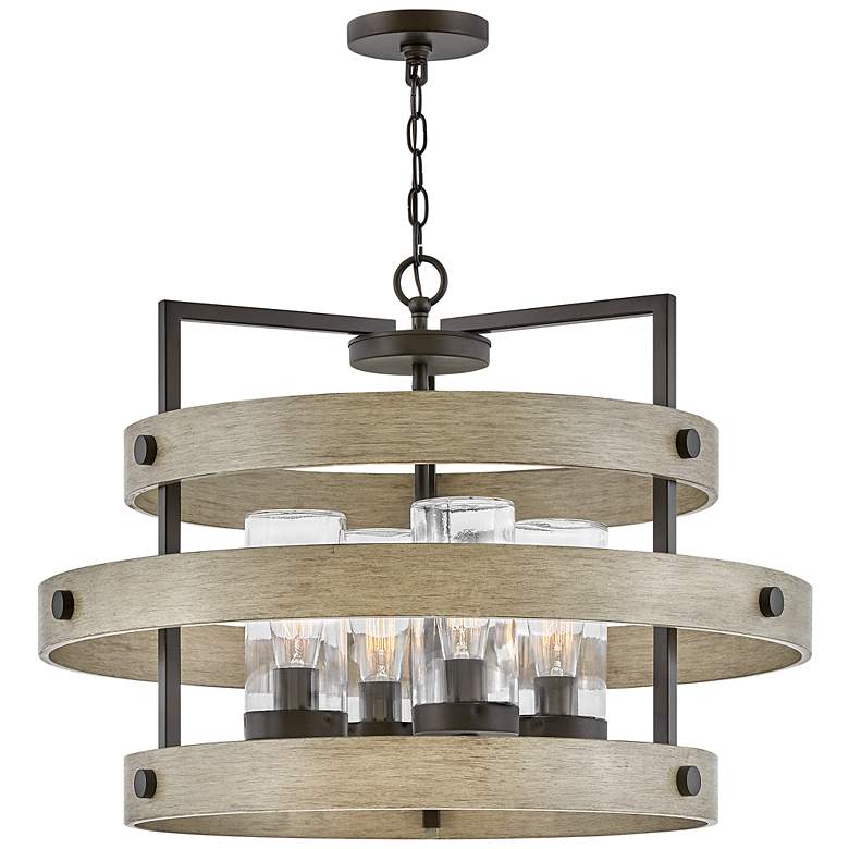 Image 2 Hinkley Outdoor Riverwood Medium Single Tier Chandelier 28" Warm Bronz more views