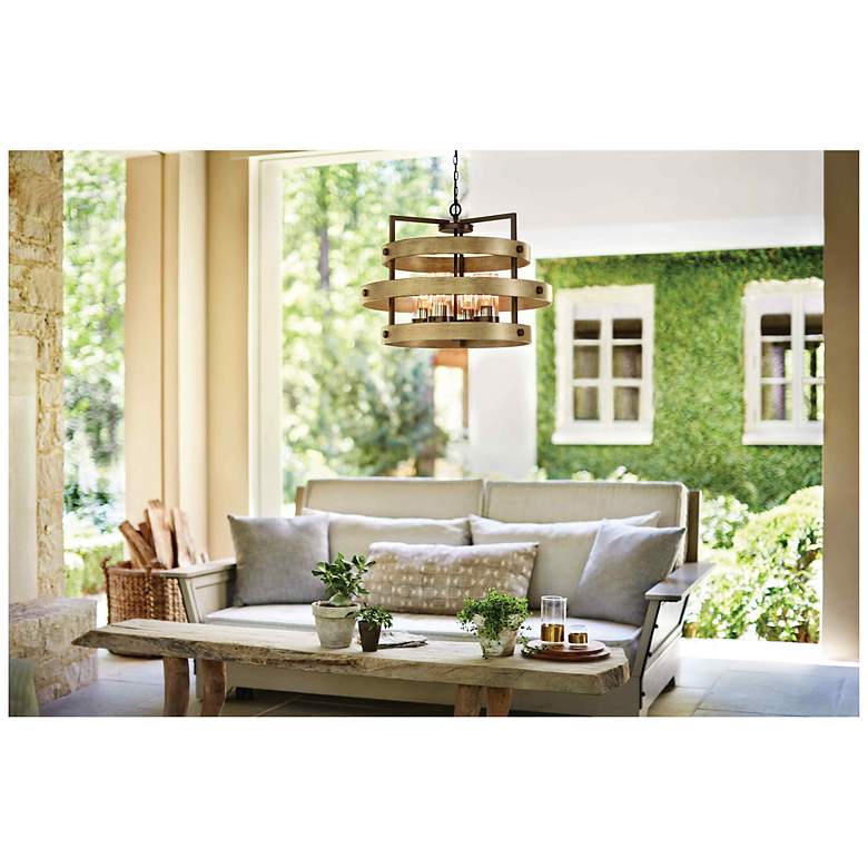 Image 3 Hinkley Outdoor Riverwood Medium Single Tier Chandelier 28" Warm Bronz more views
