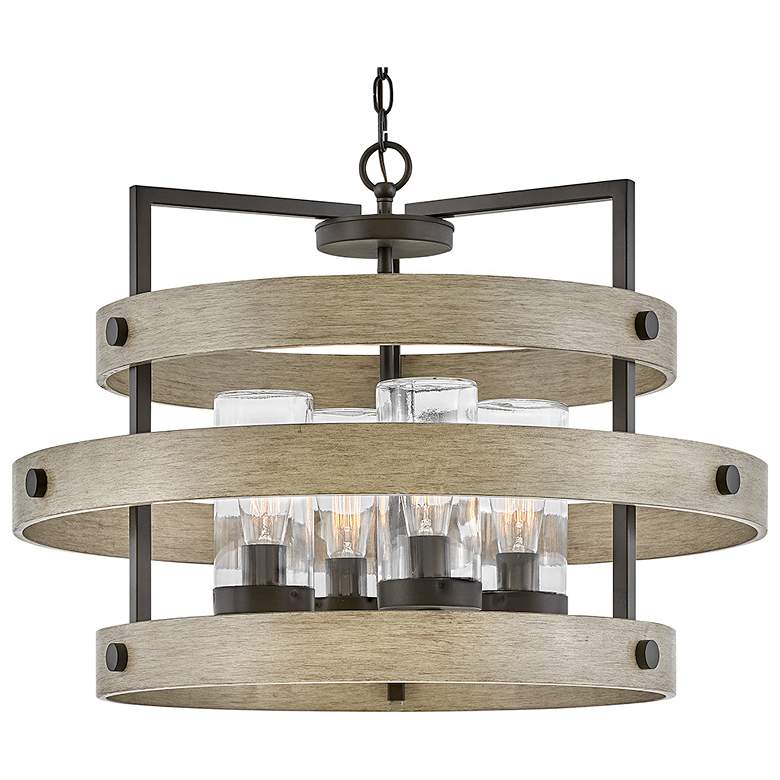 Image 4 Hinkley Outdoor Riverwood Medium Single Tier Chandelier 28" Warm Bronz more views