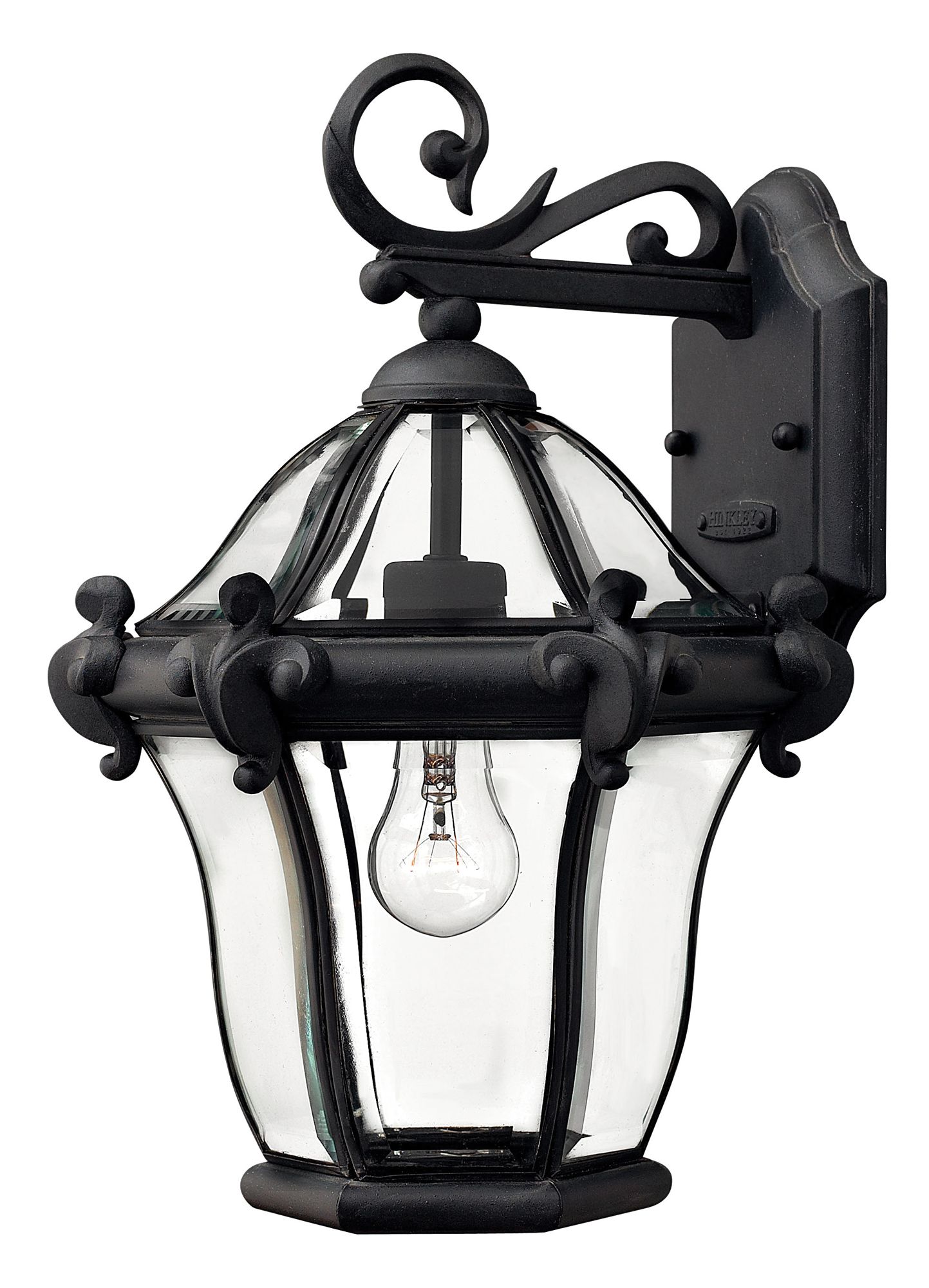 Image 2 Hinkley Outdoor San Clemente Medium Wall Mount Lantern 13.75" Museum Black more views