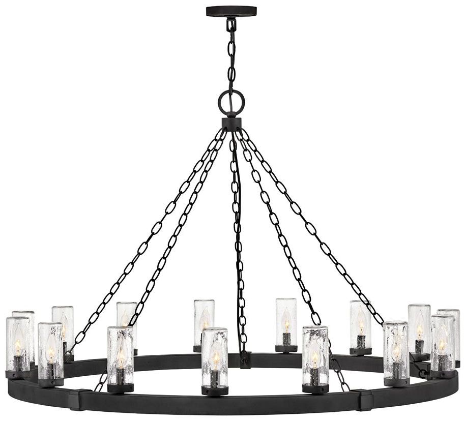 Image 2 Hinkley Outdoor Sawyer Large Single Tier Chandelier 46" Black
