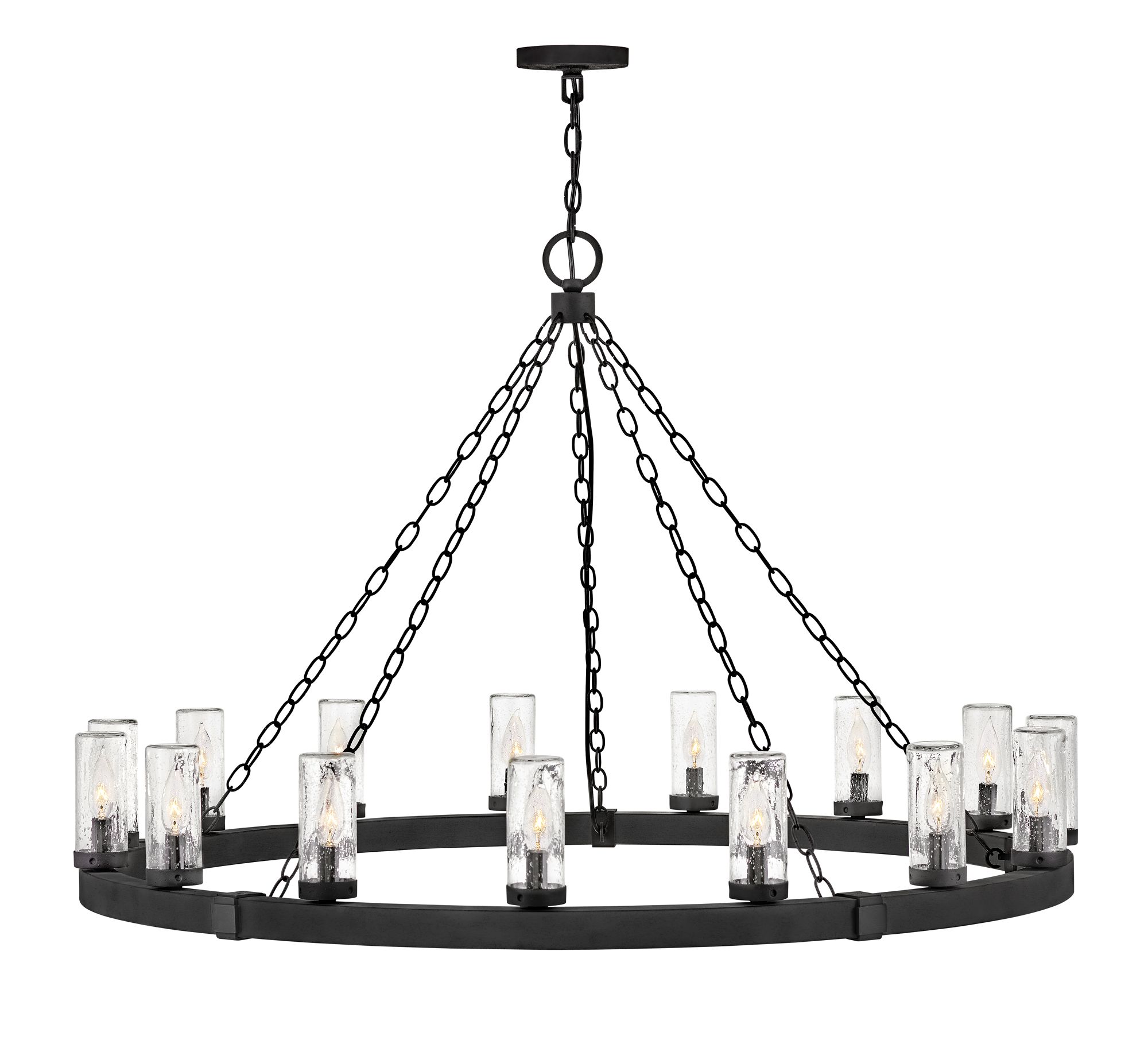 Image 3 Hinkley Outdoor Sawyer Large Single Tier Chandelier 46" Black more views
