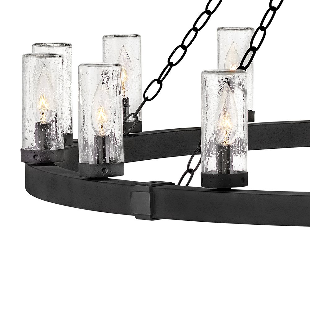 Image 5 Hinkley Outdoor Sawyer Large Single Tier Chandelier 46" Black more views