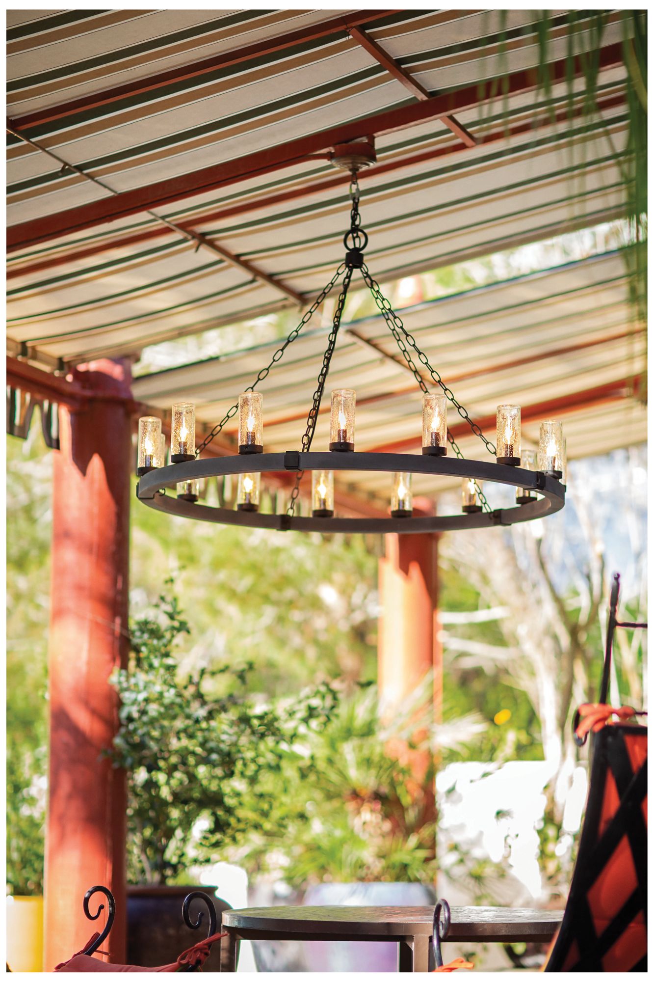 Image 6 Hinkley Outdoor Sawyer Medium Single Tier Chandelier 12V 30" Black more views