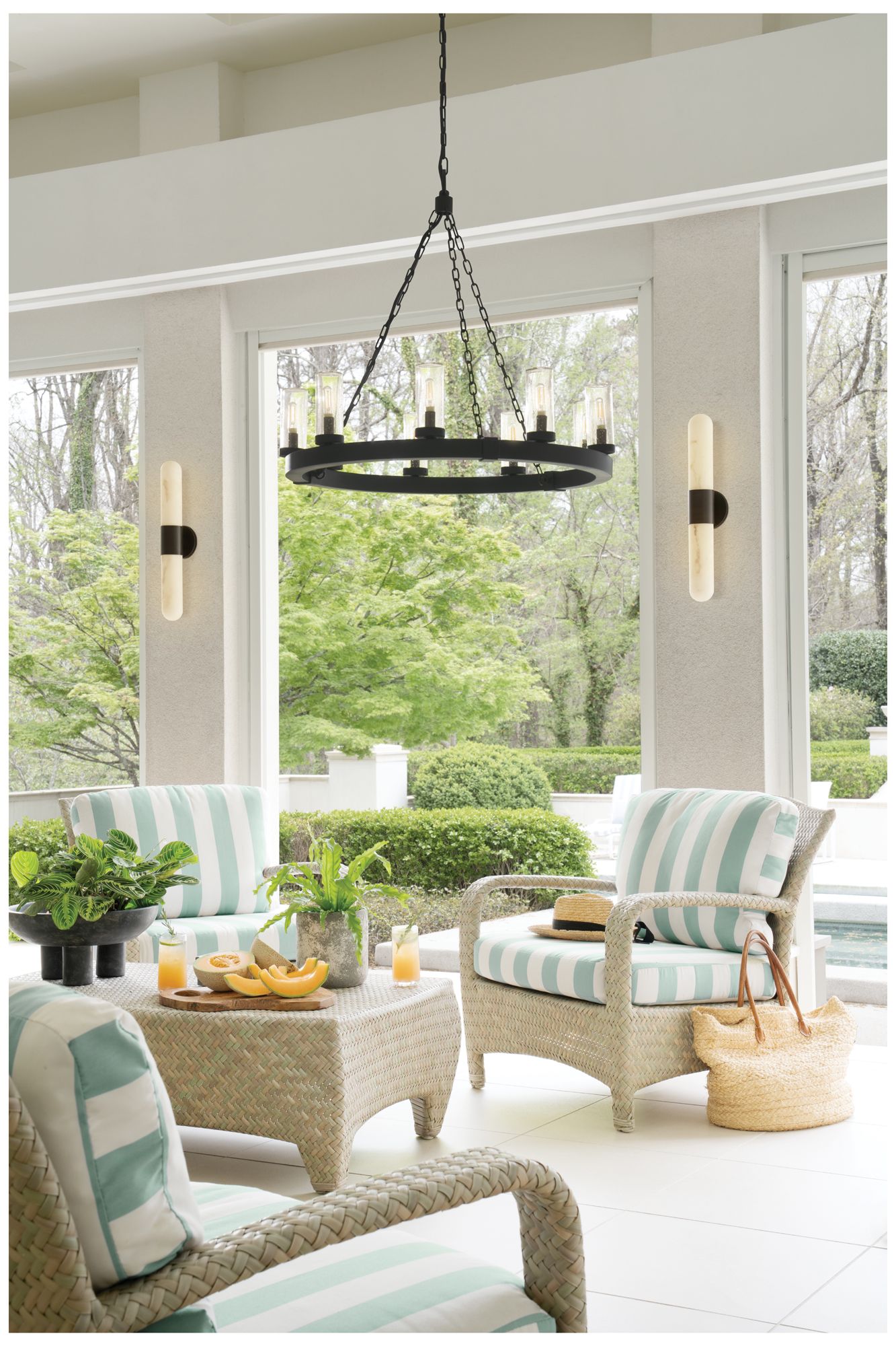 Image 7 Hinkley Outdoor Sawyer Medium Single Tier Chandelier 12V 30" Black more views