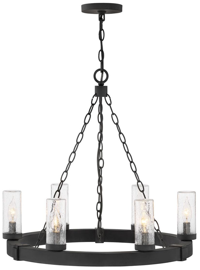 Hinkley Outdoor Sawyer Medium Single Tier Chandelier 24" Black