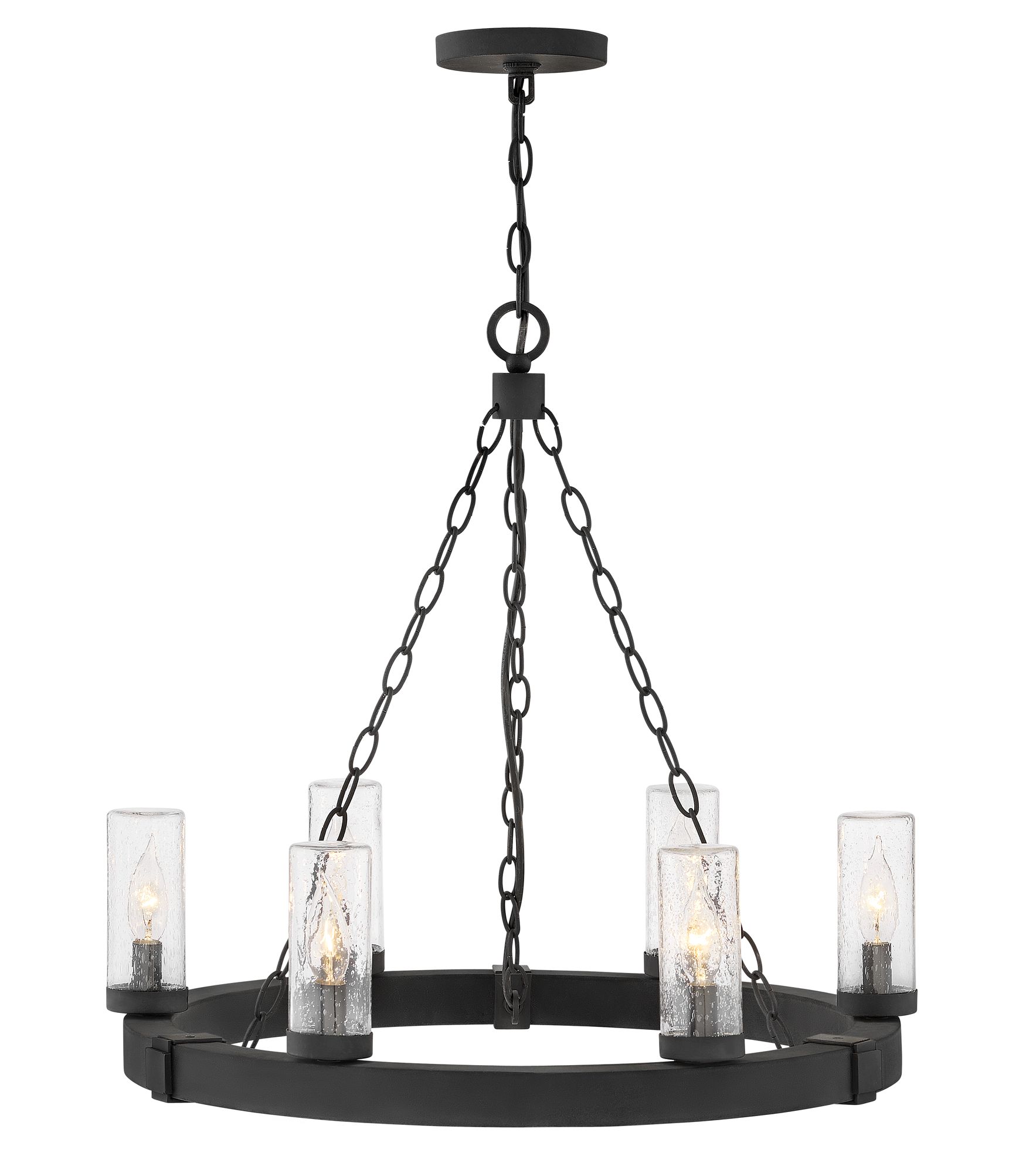 Image 3 Hinkley Outdoor Sawyer Medium Single Tier Chandelier 24" Black more views