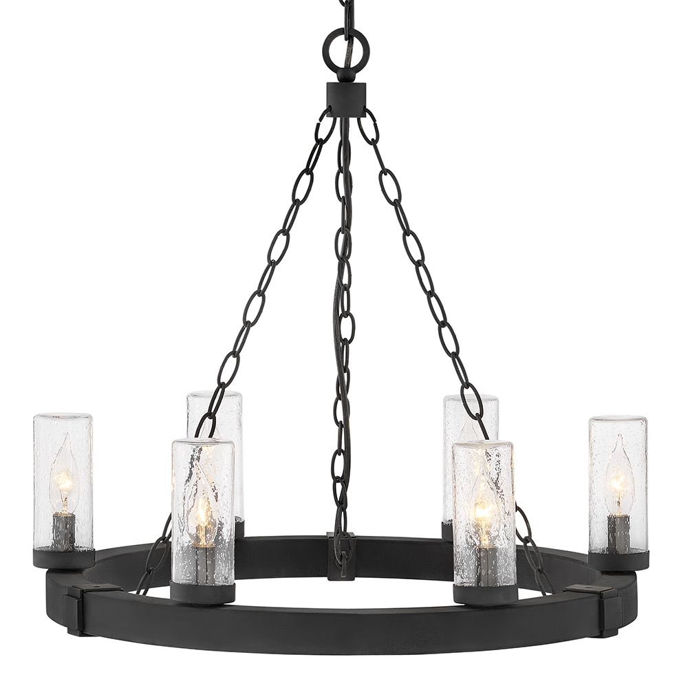 Image 5 Hinkley Outdoor Sawyer Medium Single Tier Chandelier 24" Black more views