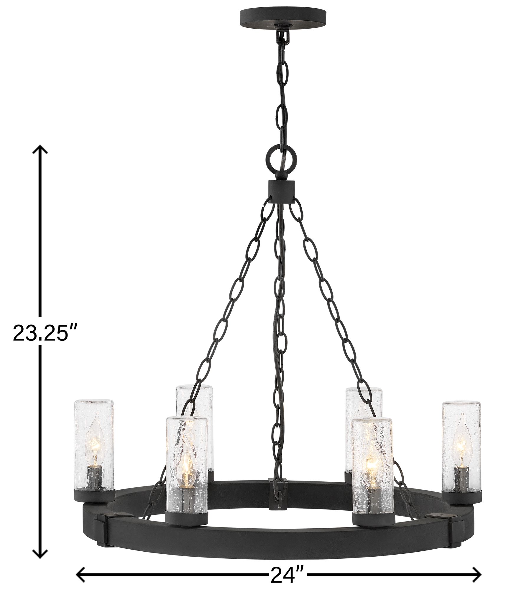 Image 7 Hinkley Outdoor Sawyer Medium Single Tier Chandelier 24" Black more views