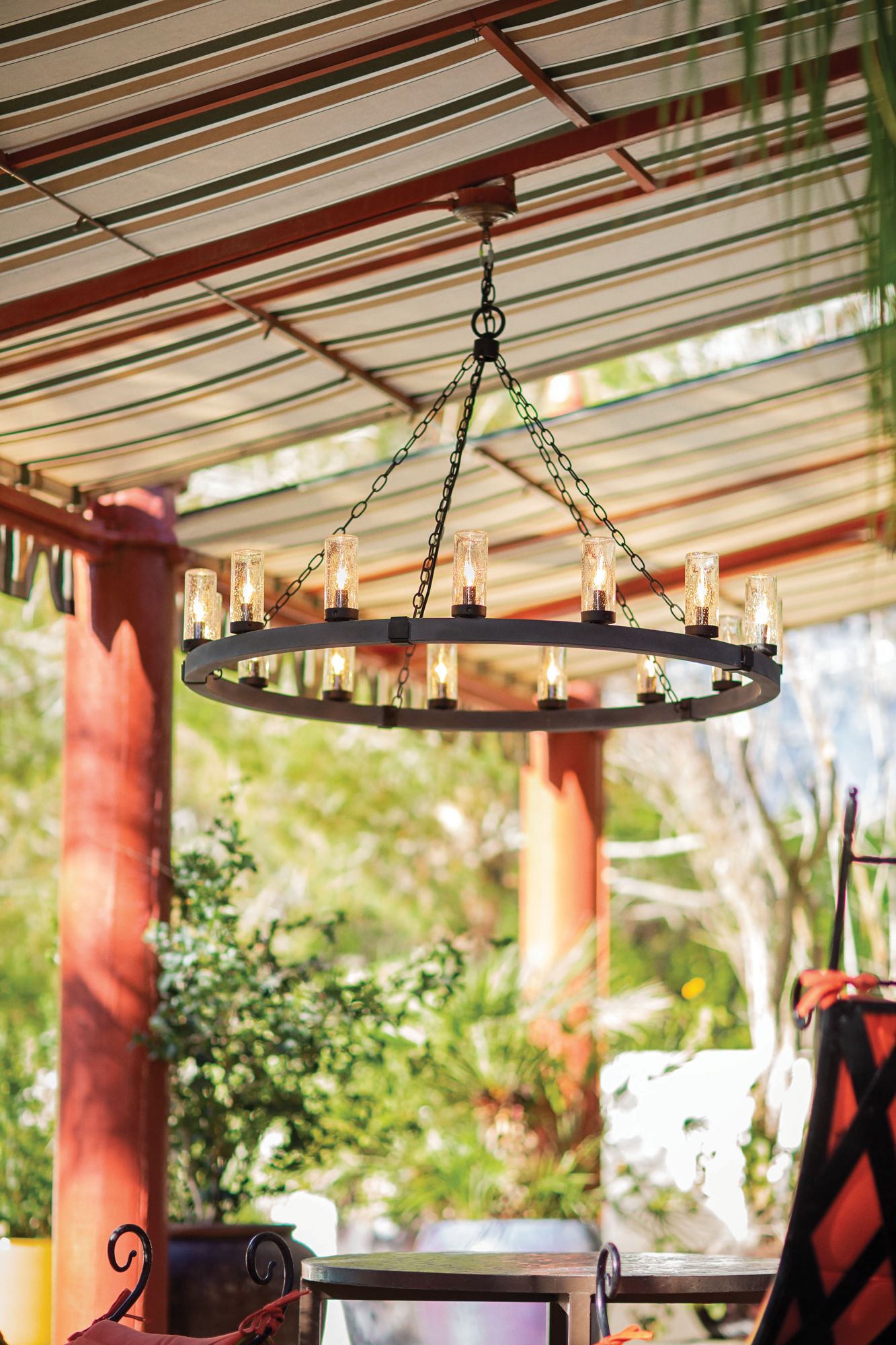 Hinkley Outdoor Sawyer Medium Single Tier Chandelier 24" Black