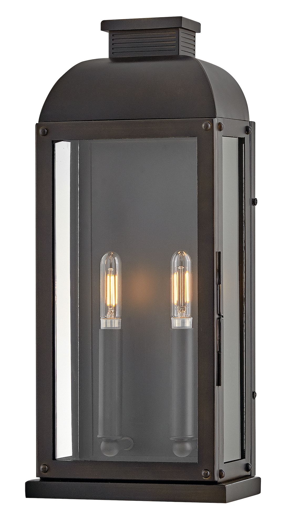 Image 2 Hinkley Outdoor Tiverton Medium Wall Mount Lantern 7.5" Dark Oxidized Brass more views