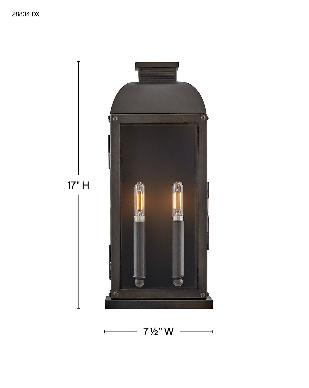 Image 3 Hinkley Outdoor Tiverton Medium Wall Mount Lantern 7.5" Dark Oxidized Brass more views