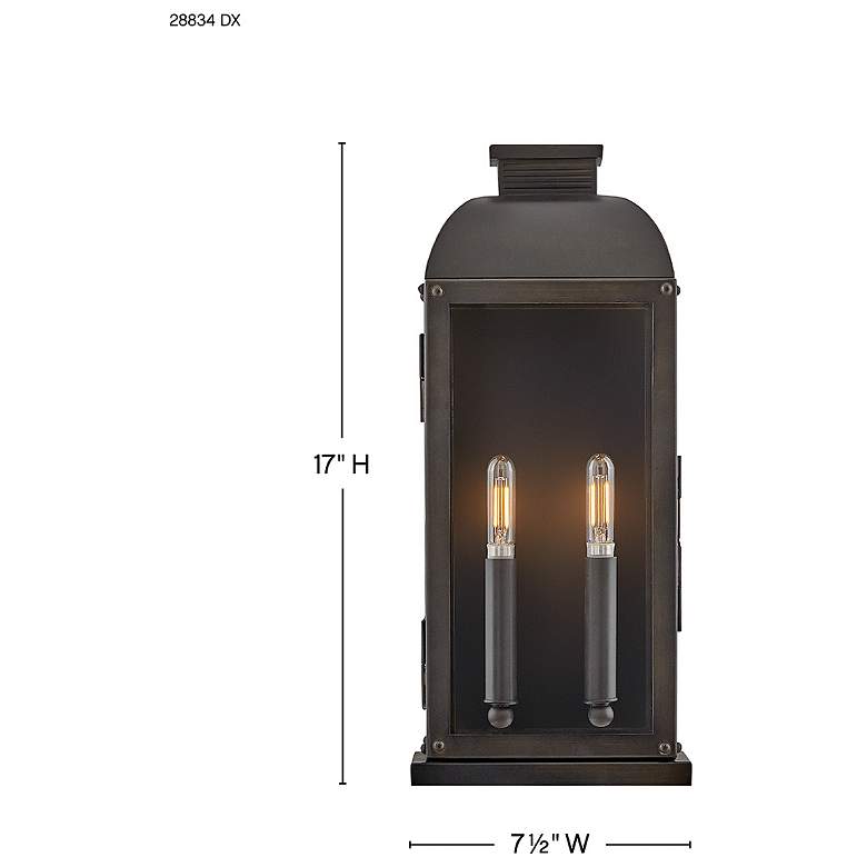 Image 3 Hinkley Outdoor Tiverton Medium Wall Mount Lantern Dark Oxidized Brass more views