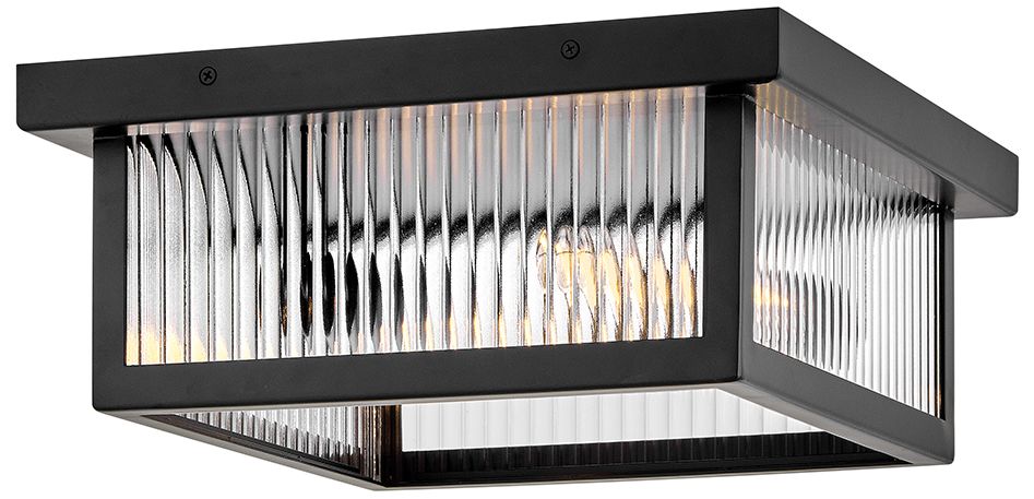Hinkley Outdoor Torrent Medium Flush Mount 14" Black