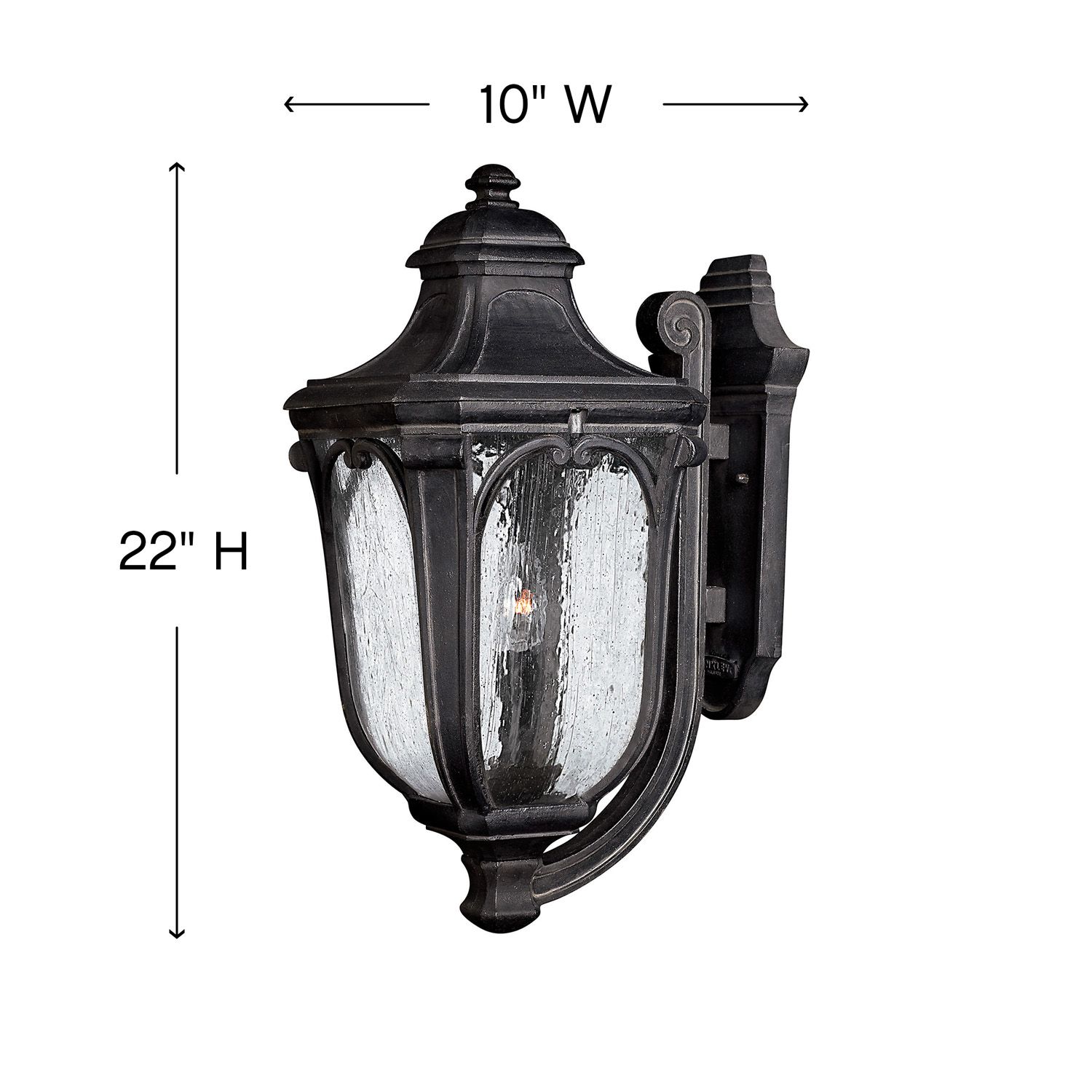 Image 4 Hinkley Outdoor Trafalgar Large Wall Mount Lantern 22" Museum Black more views