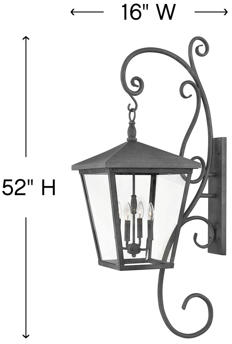 Image 4 Hinkley Outdoor Trellis Double XL Wall Mount Lantern 16.0" Aged Zinc more views