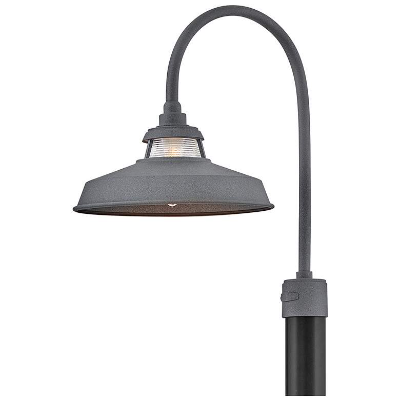 Image 7 Hinkley Outdoor Troyer Medium Post Mount Lantern 14" Aged Zinc more views