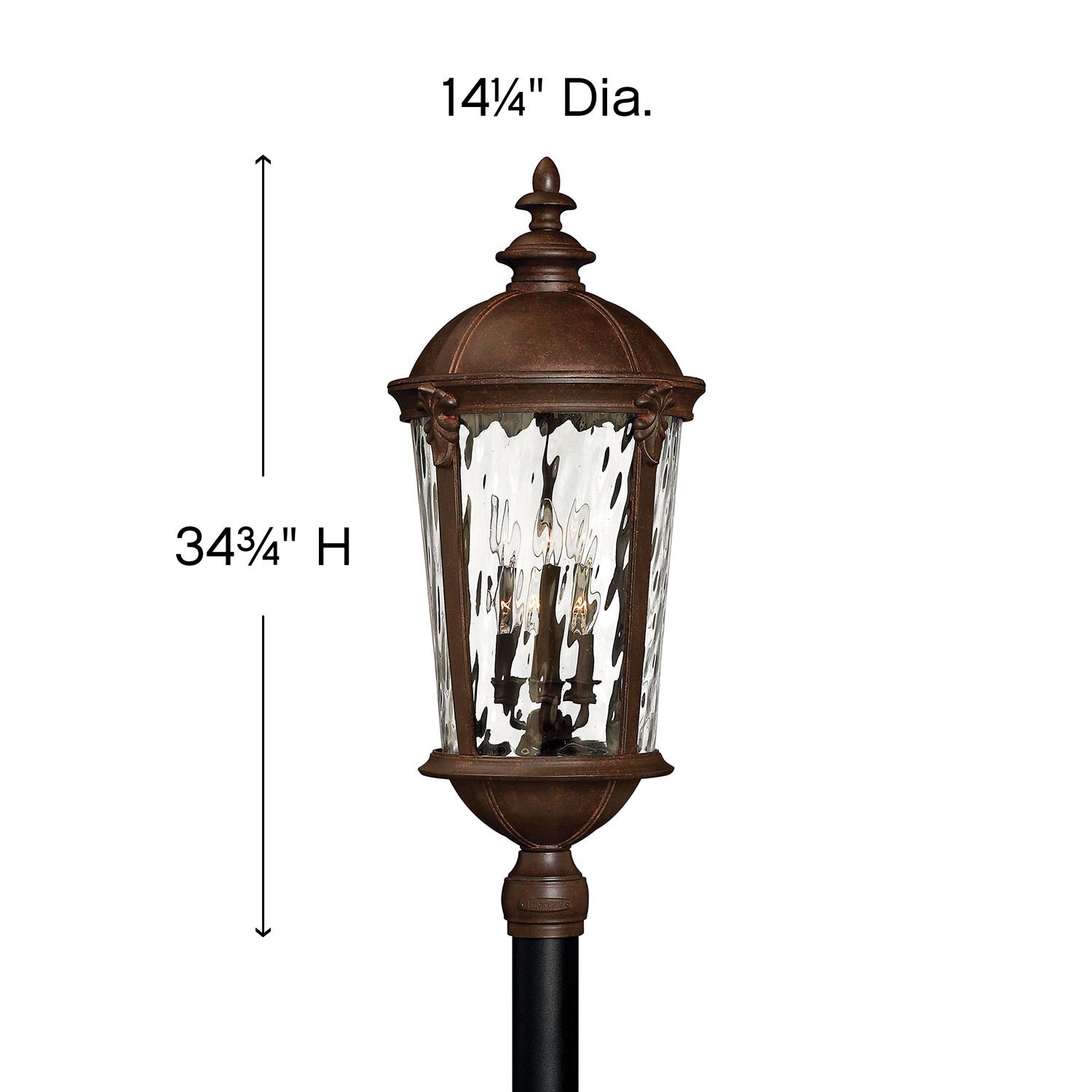 Image 2 Hinkley Outdoor Windsor Extra Large Post Top Lantern 34.75" River Rock more views