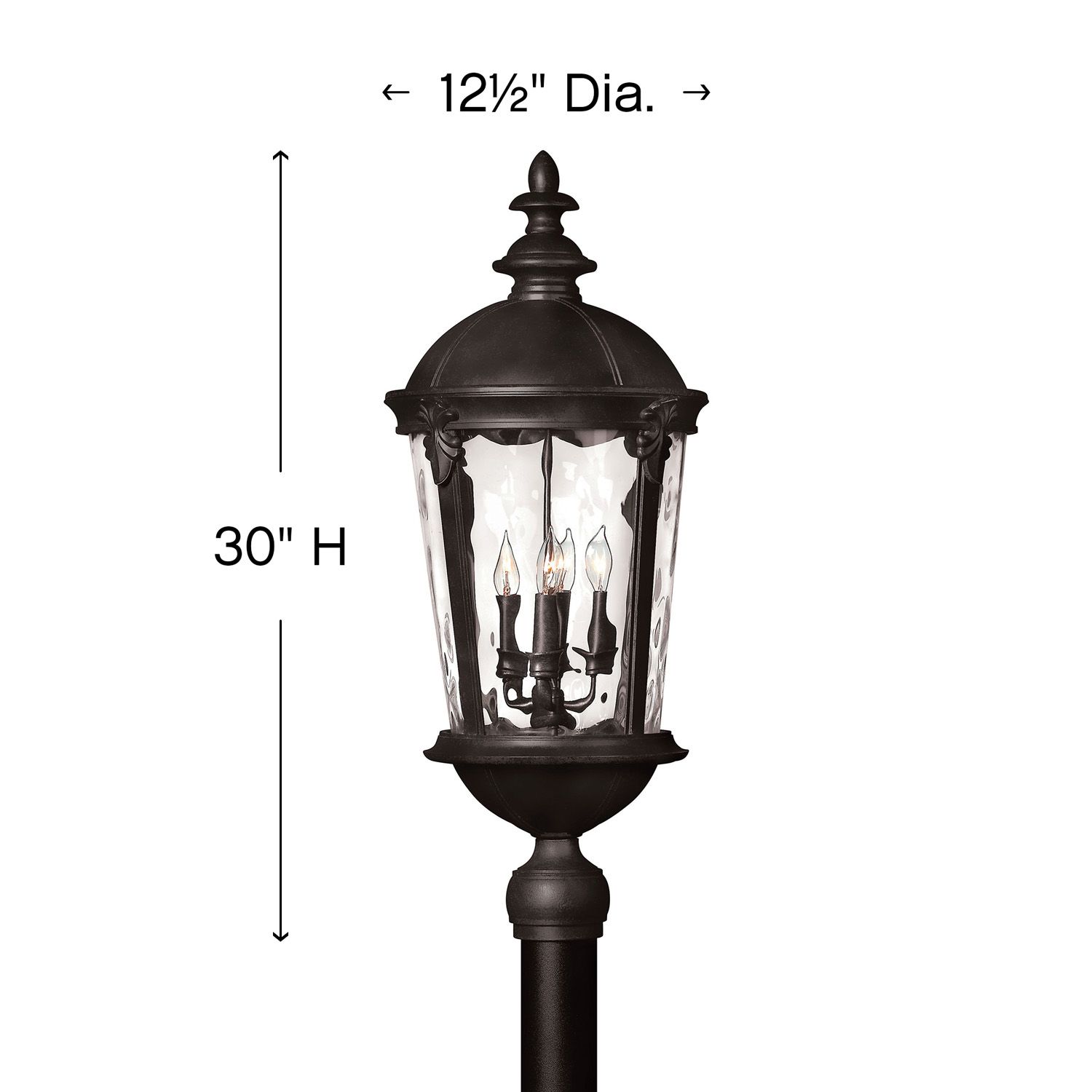 Image 4 Hinkley Outdoor Windsor Large Post Top or Pier Mount Lantern 130" Black more views