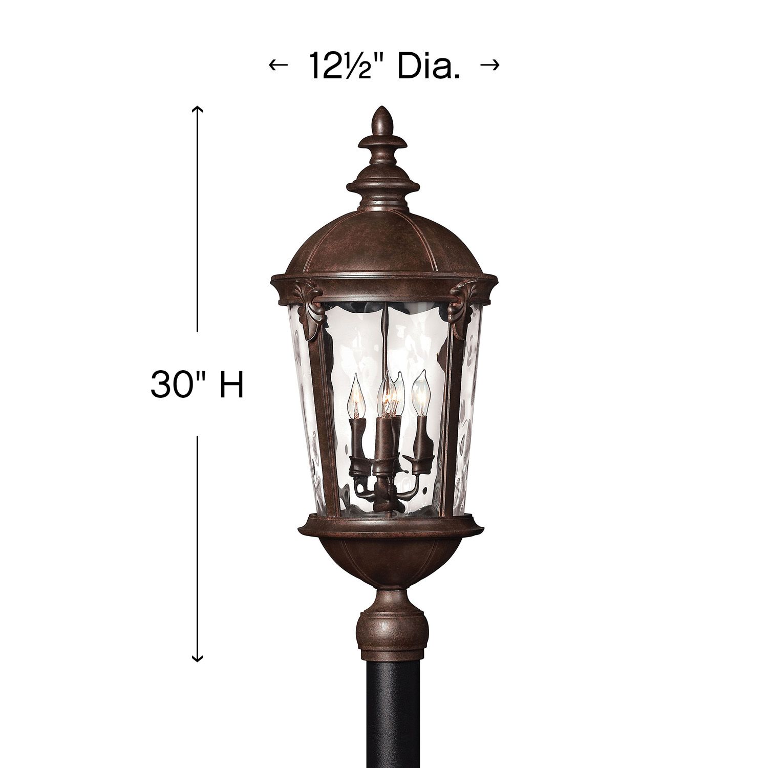 Image 4 Hinkley Outdoor Windsor Large Post Top/Pier Mount Lantern 12.5" River Rock more views