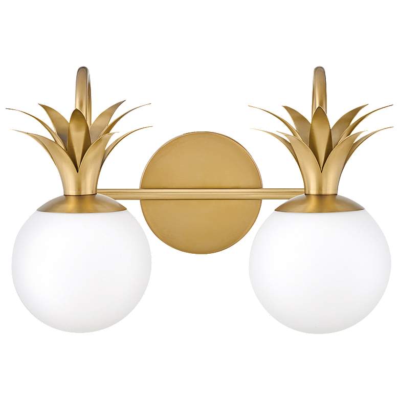 Image 1 Hinkley Palma 15" Wide 2-Light Brass Bath Vanity Wall Sconce