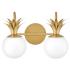 Hinkley Palma 15" Wide 2-Light Brass Bath Vanity Wall Sconce