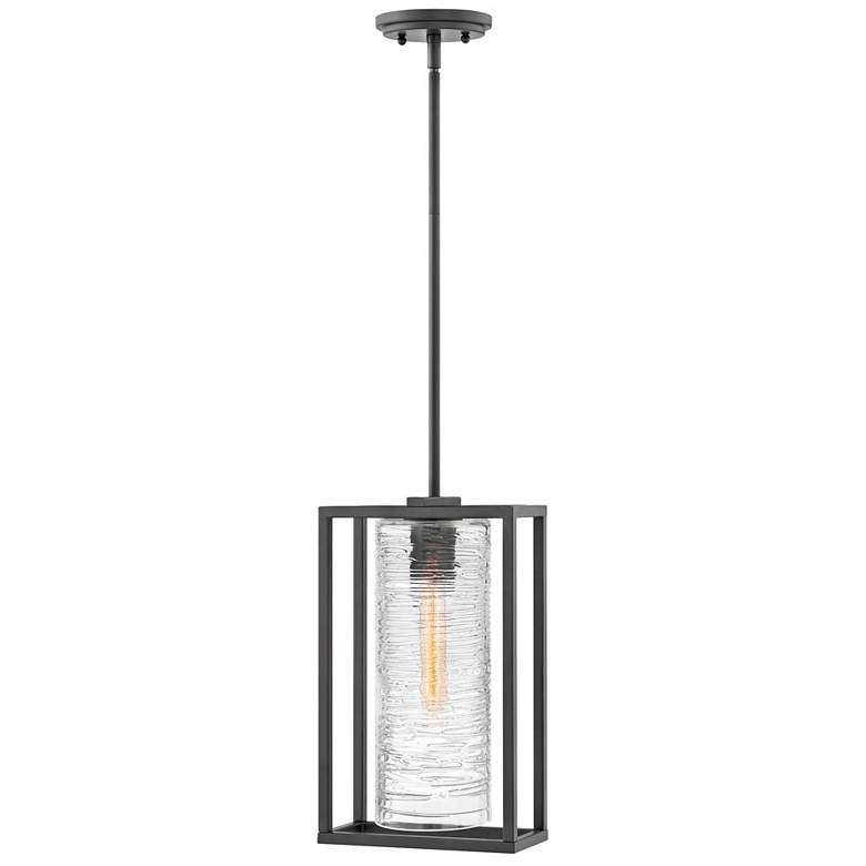 Image 1 Hinkley Pax 15 1/4" High Satin Black Outdoor Hanging Light