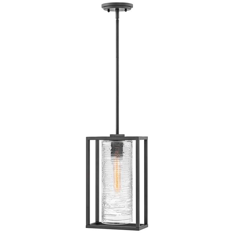 Image 1 Hinkley Pax 15 1/4 inch High Satin Black Outdoor Hanging Light