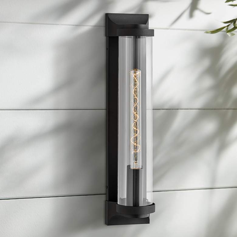 Image 1 Hinkley Pearson 22" High Textured Black Outdoor Wall Light