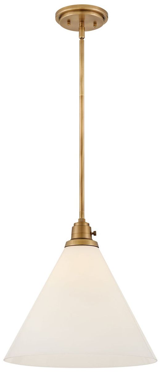 HINKLEY PENDANT ARTI Medium Pendant Heritage Brass with Cased Opal