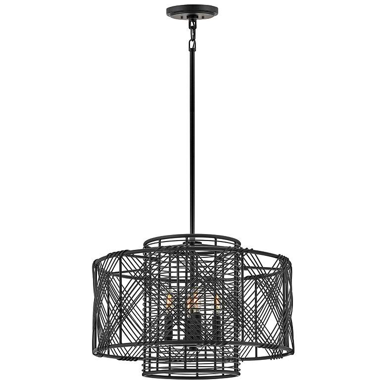 Image 2 Hinkley Pendant Nikko Large Convertible Pendant 20" Black more views