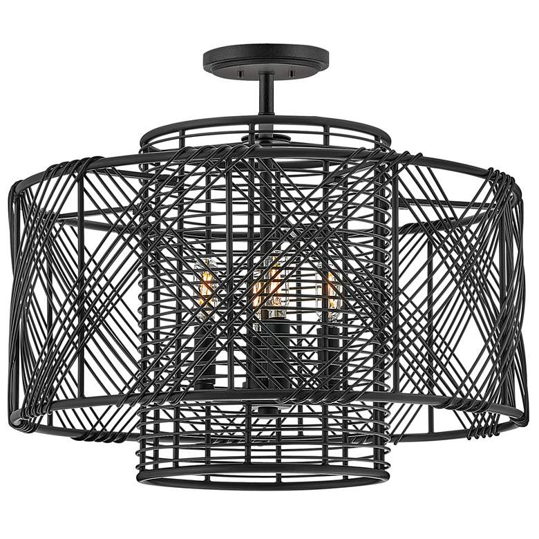 Image 4 Hinkley Pendant Nikko Large Convertible Pendant 20" Black more views