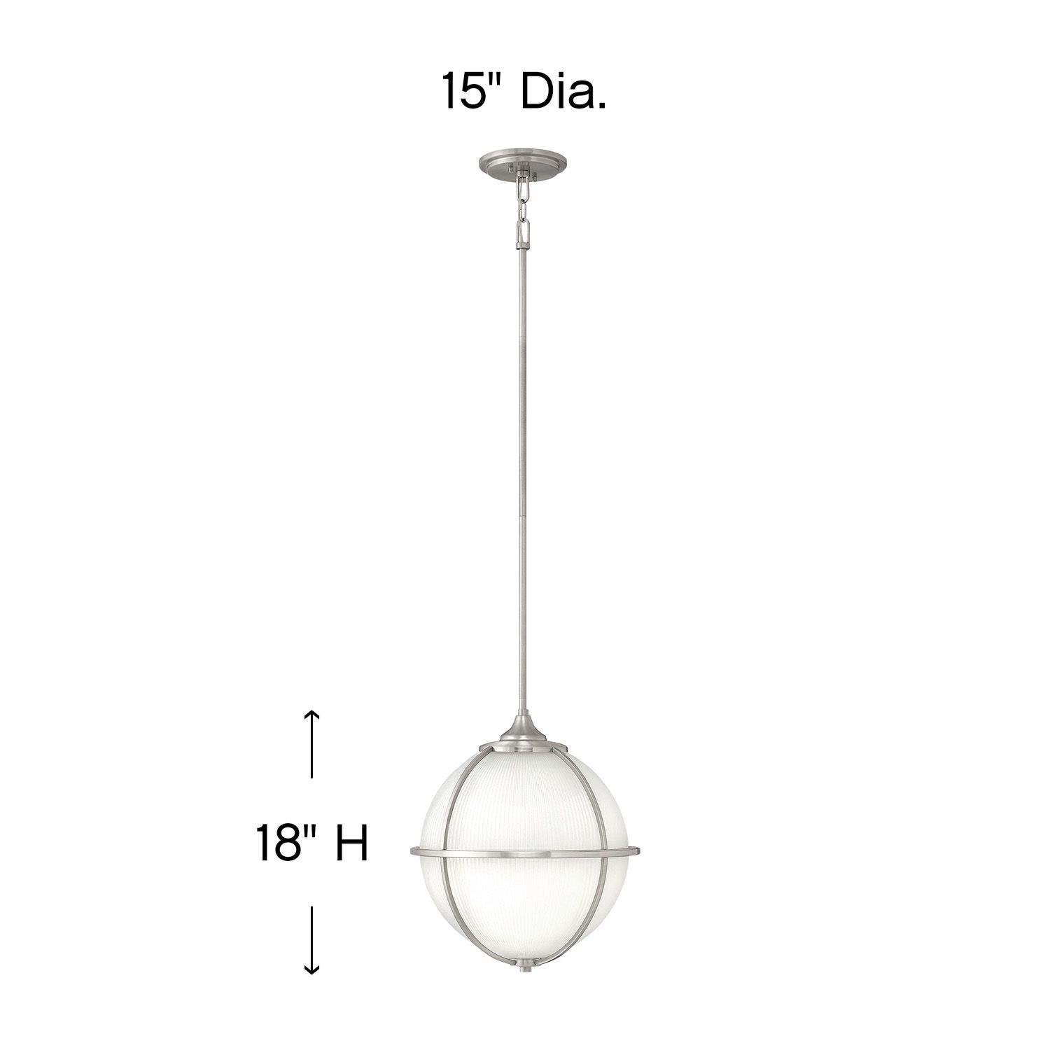 Image 4 Hinkley Pendant Odeon Medium Orb Pendant 15" Brushed Nickel more views