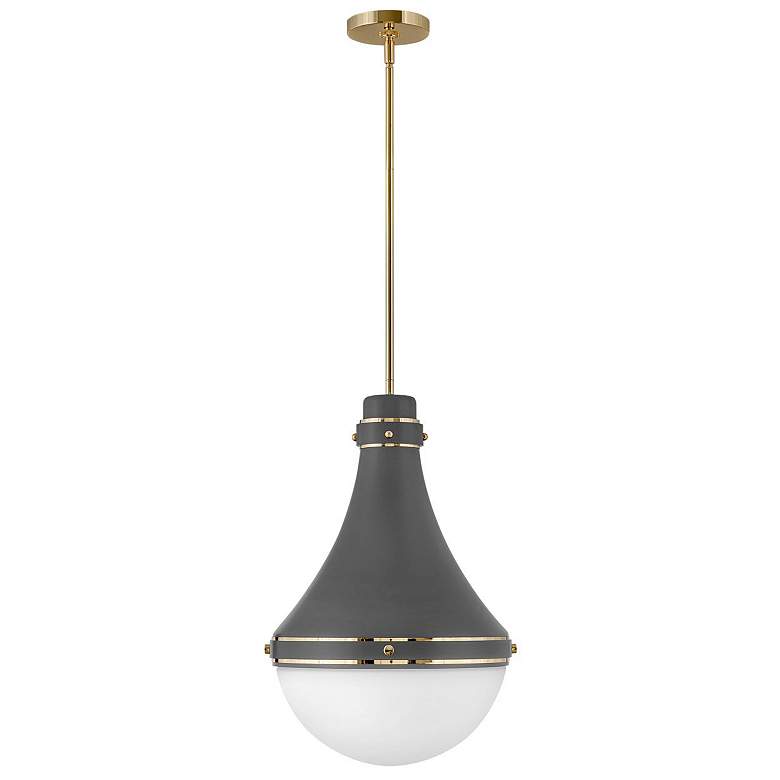 Image 1 Hinkley Pendant Oliver Medium Pendant 14.25" Dark Matte Grey