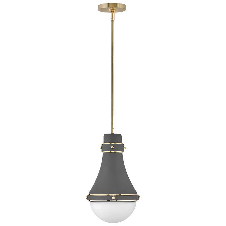 Image 1 Hinkley Pendant Oliver Small Pendant 9" Dark Matte Grey