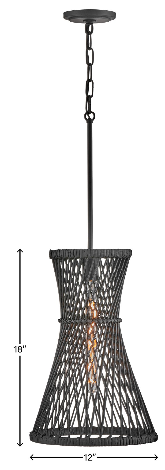 Hinkley Pendant Twyla Medium Pendant 12" Black
