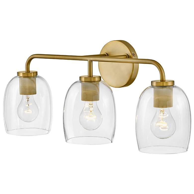 Image 6 Hinkley Percy 24"W Lacquered Brass 3-Light Vanity Bath Light more views
