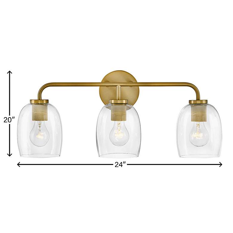 Image 7 Hinkley Percy 24"W Lacquered Brass 3-Light Vanity Bath Light more views