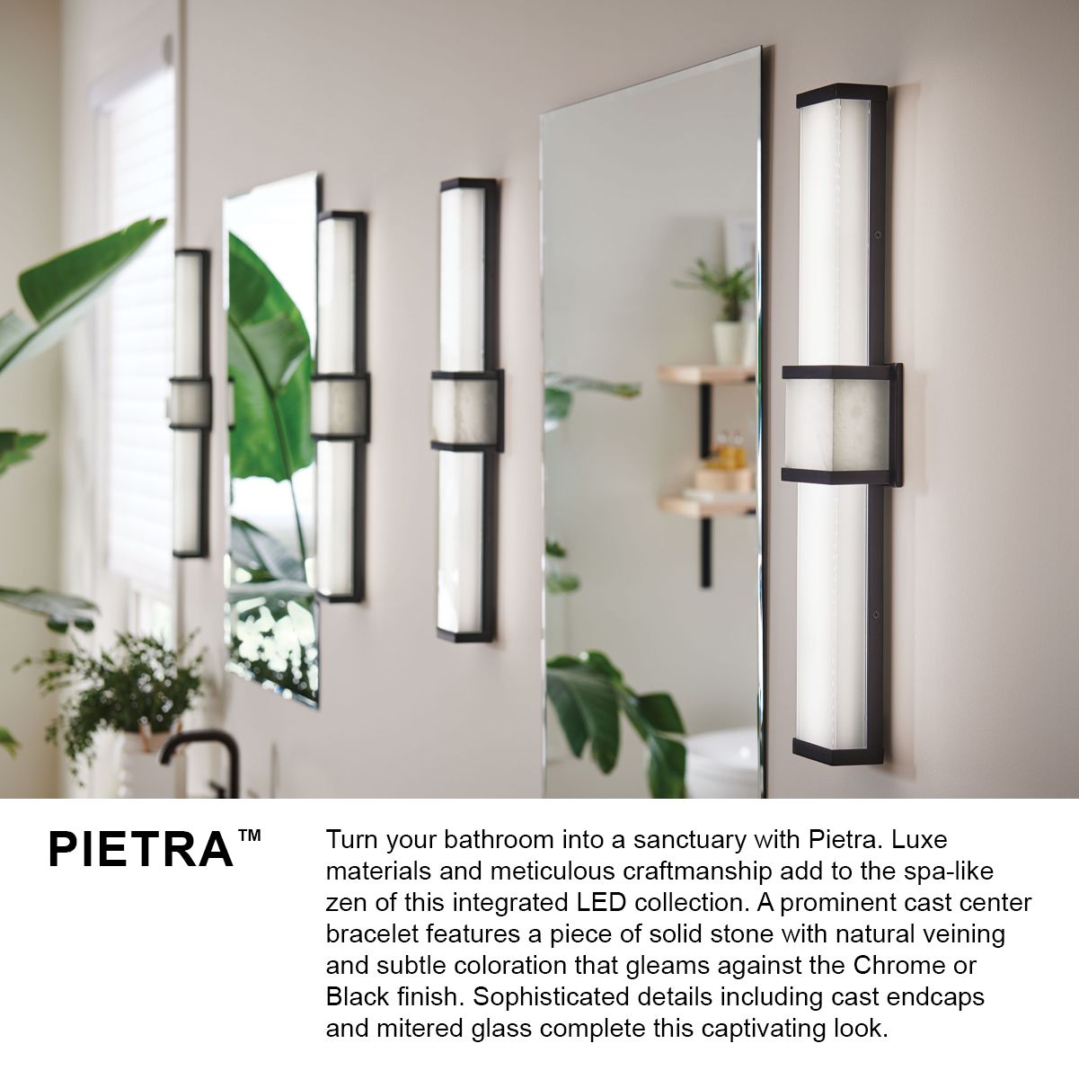 Image 7 Hinkley Pietra 30 3/4" Black with White Glass LED Vanity Bath Light more views