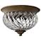 Hinkley Plantation 10 1/2" Bronze Optic Glass Flushmount Ceiling Light
