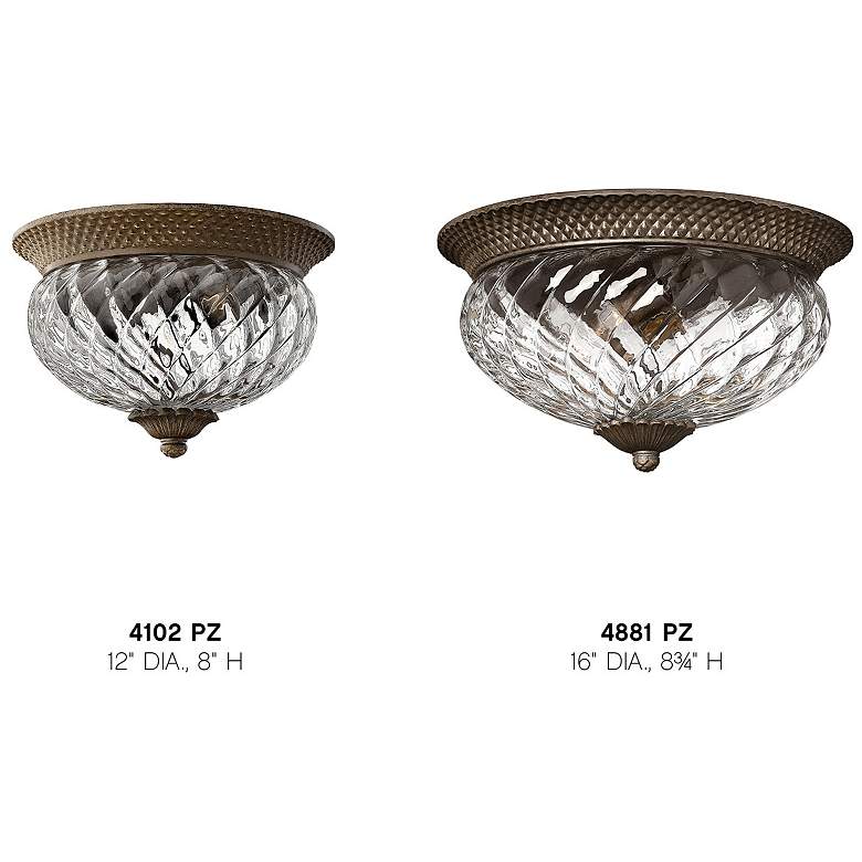 Image 6 Hinkley Plantation 10 1/2" Bronze Optic Glass Flushmount Ceiling Light more views