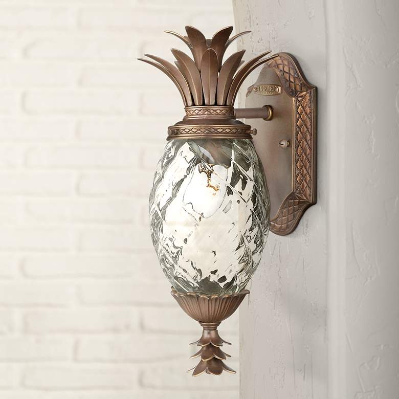 Image 1 Hinkley Plantation 14 inch Pineapple Glass Copper Bronze Outdoor Light