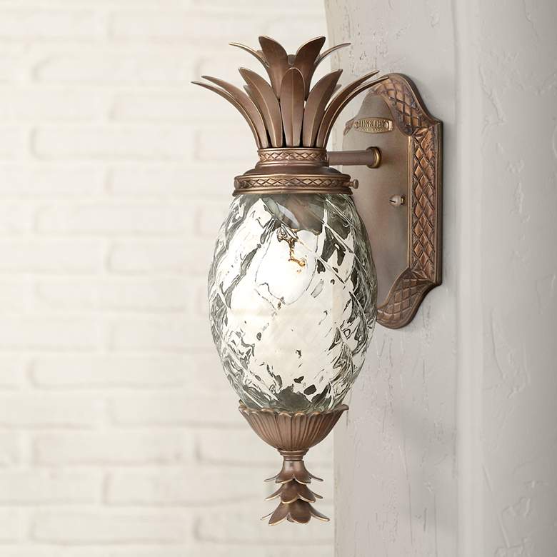 Image 1 Hinkley Plantation 14" Pineapple Glass Copper Bronze Outdoor Light