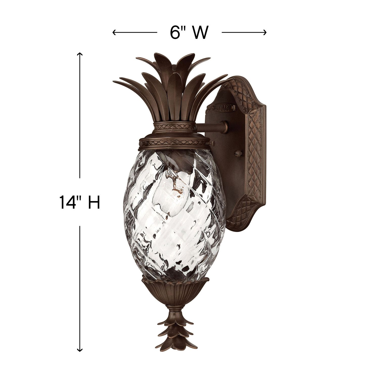 Image 4 Hinkley Plantation 14" Pineapple Glass Copper Bronze Outdoor Light more views