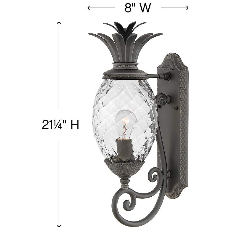 Image 4 Hinkley Plantation 21 1/4" Black and Pineapple Glass Outdoor Light more views