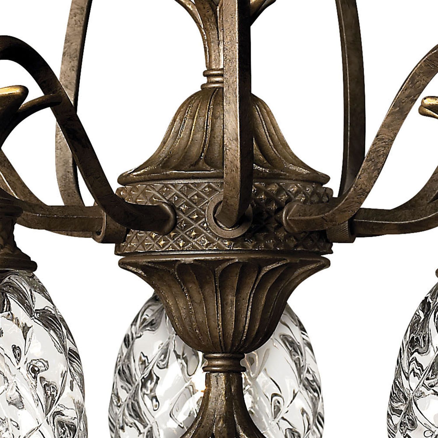 Image 4 Hinkley Plantation 22 1/2" Bronze 5-Light Pineapple Glass Chandelier more views